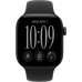 Apple Watch Series 12, 46мм, Black (черный), спортивный браслет черного цвета