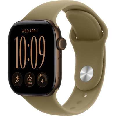 Apple Watch Series 12, 42мм, Bronze (бронзовый), спортивный браслет оливкового цвета Apple Watch Series 12, 42мм, Bronze (бронзовый), спортивный браслет оливкового цвета