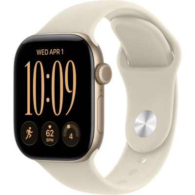 Apple Watch Series 12, 42мм, Light Gold (золотой), спортивный браслет песочного цвета Apple Watch Series 12, 42мм, Light Gold (золотой), спортивный браслет песочного цвета